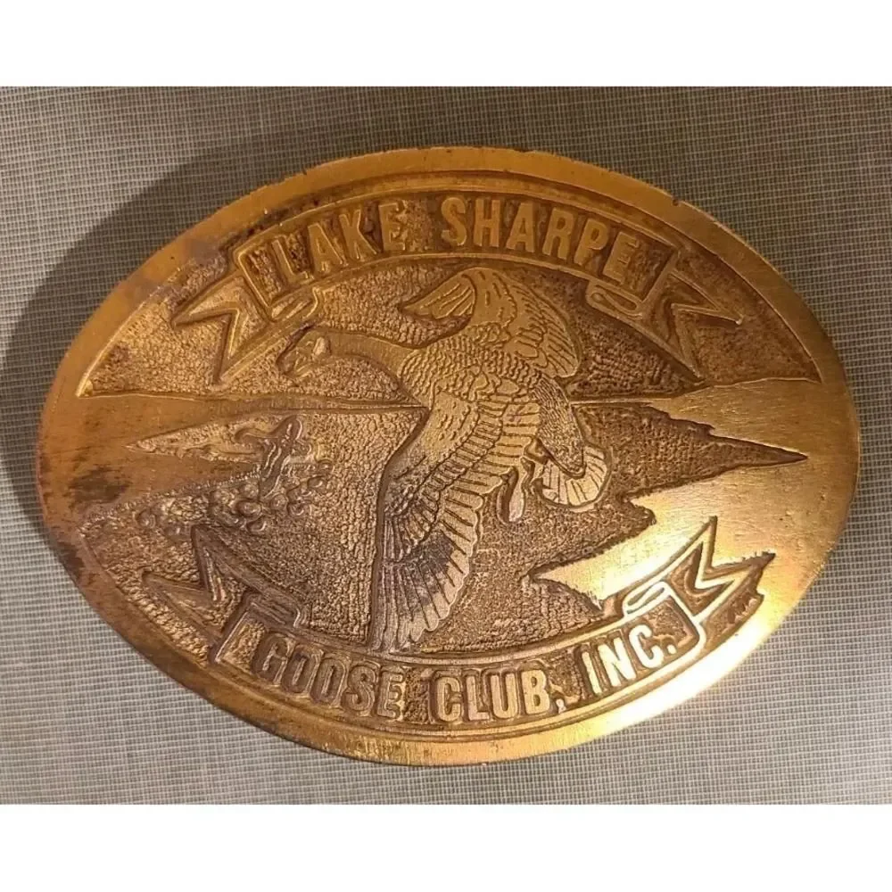Belt Buckle Mens Lake Sharpe South Dakota Daleco Mfg